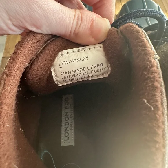 London Fog Size 7 Brown and Blue Duck Boots - Picture 5 of 5